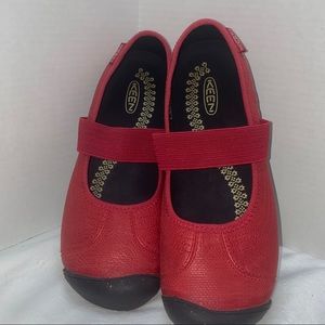 Keen red Mary Jane flats size 9.5